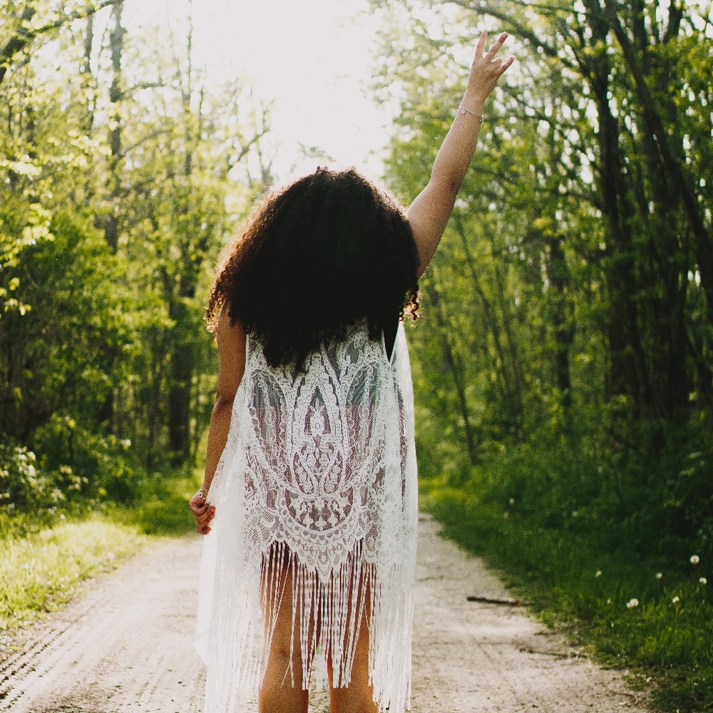 Lace Cardigan with Fringe Hem